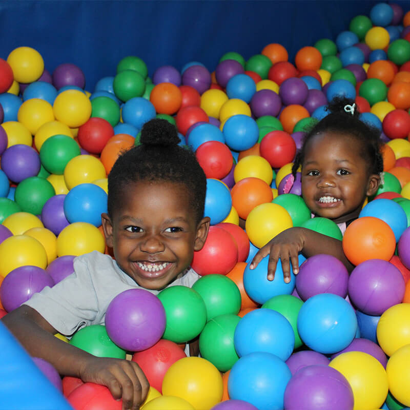 Kids playing in ball pit