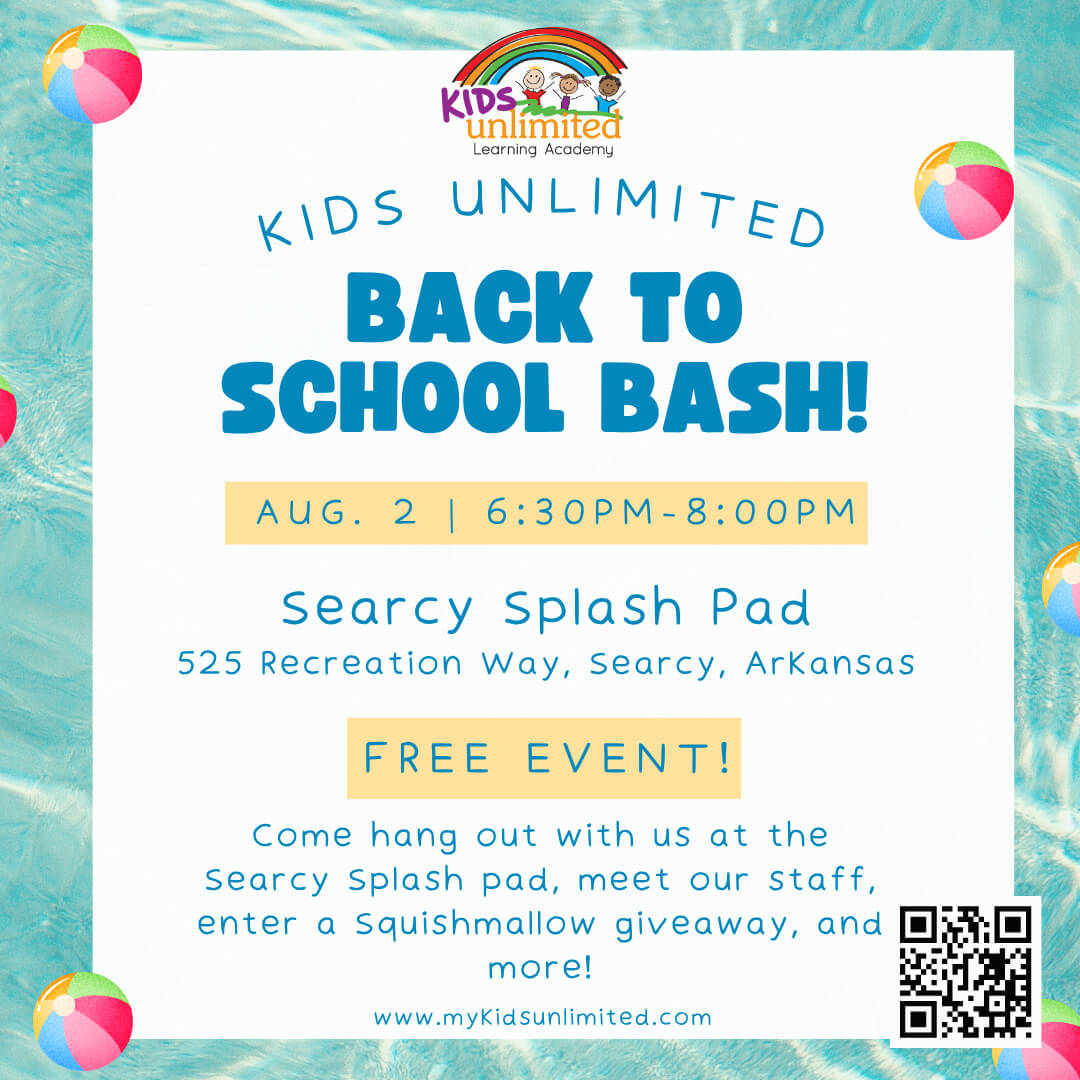 Back to School Bash Searcy Splash Pad 6:30-8:00pm August 2nd